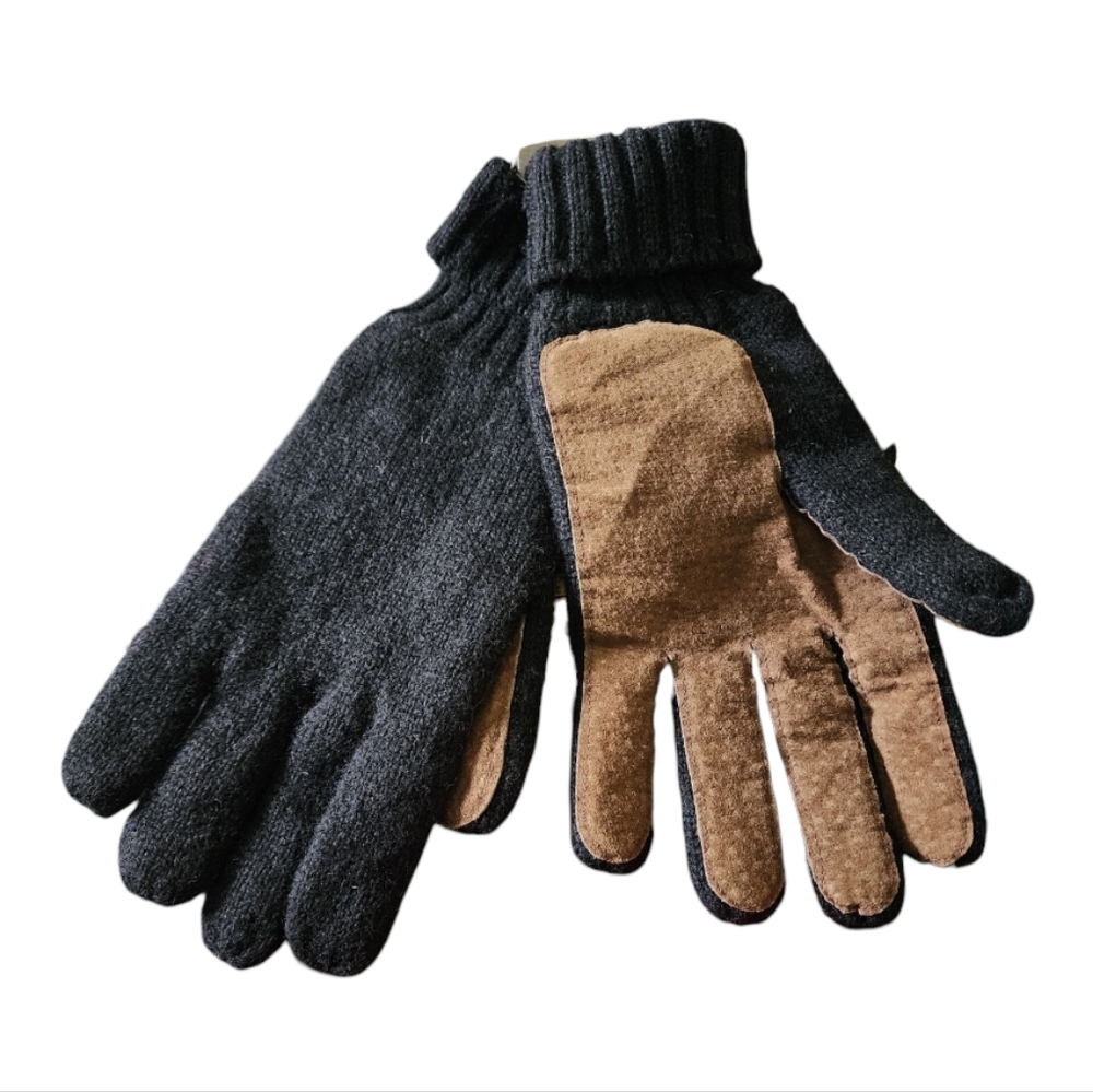 J.Crew Fleece Lined Wool Black Office Winter City Outdoor Knit Gloves - Unisex